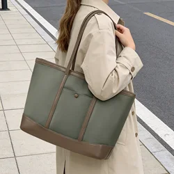 Women Large Shoulder Bag, Zipper Bag, Foldable Top Handle Travel Bag, College Laptop Canvas Bag for Work, Shopping, Sports,Beach