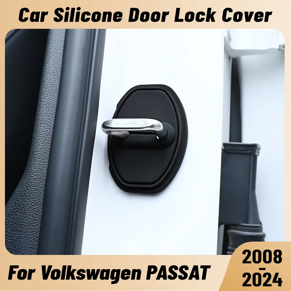

For Volkswagen PASSAT 2008-2024 Car Door Shock Absorber Door Lock Protector Silicone Auto Door Lock Latches Cover Accessories