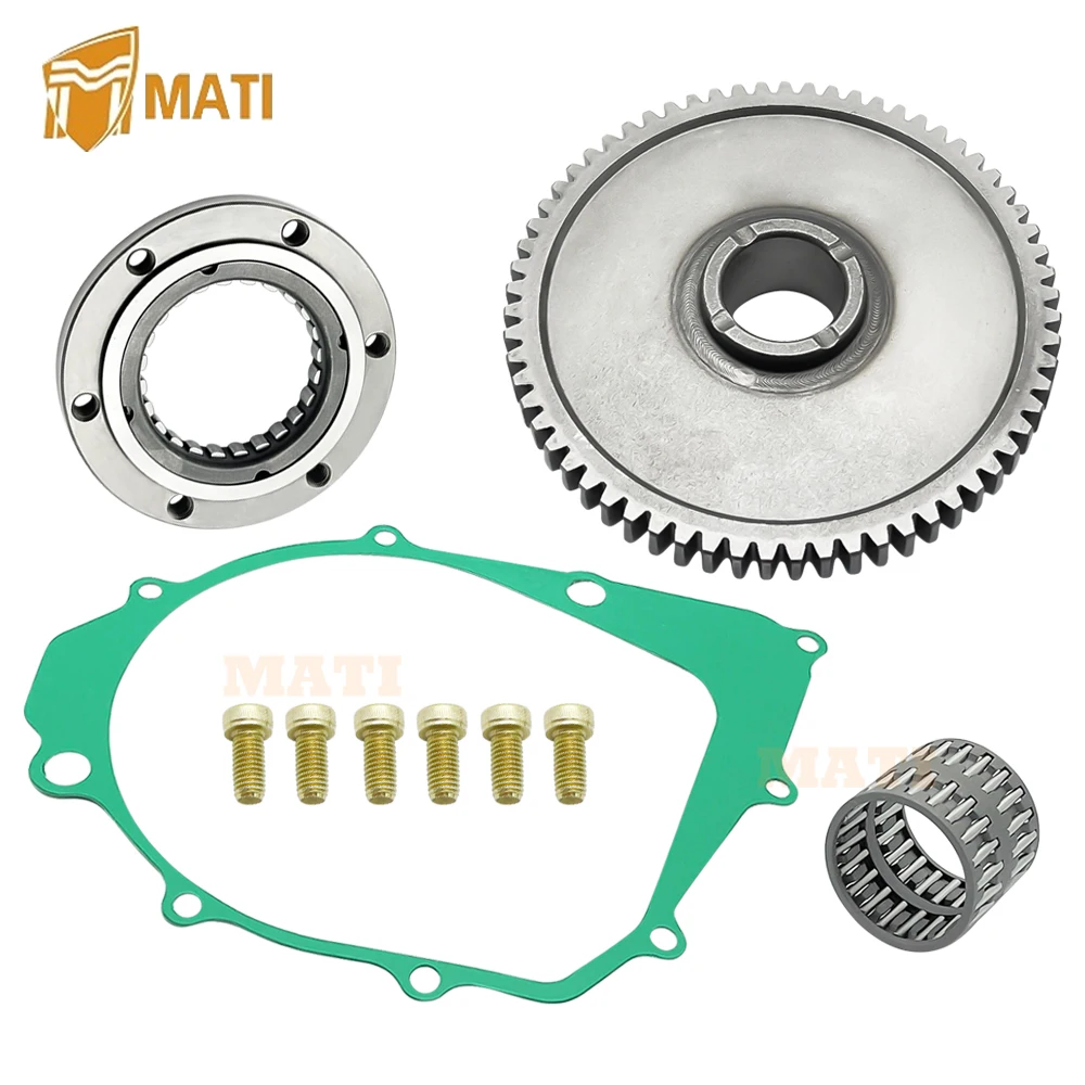 MATI Starter Starting Clutch One Way Gear Bearing Gasket for Yamaha Warrior 350 Raptor 350 Big Bear 350 Kodiak 400 Moto-4 350