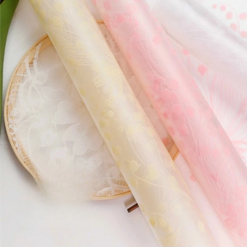 Translucent Printed Packing Paper Festival Flowers Gifts Decorative Paper Plastic Waterproof Flower Shop Bouquet Diy Craft Paper
