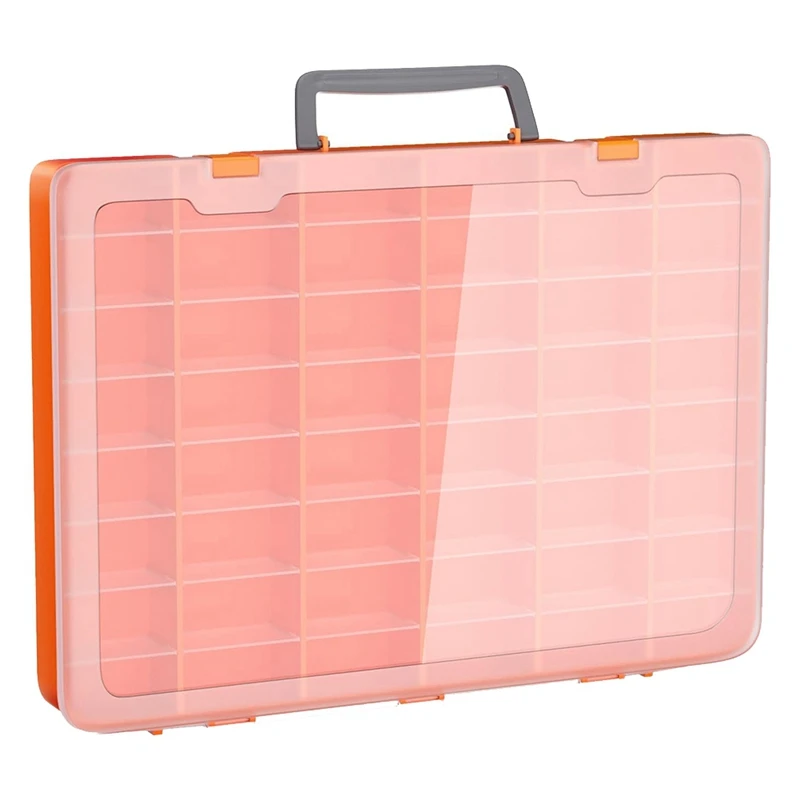 ABCA-48 Grids Large Plastic Organizer Box With Adjustable Dividers, Beads Storage Containers Compartment Tackle Box Case