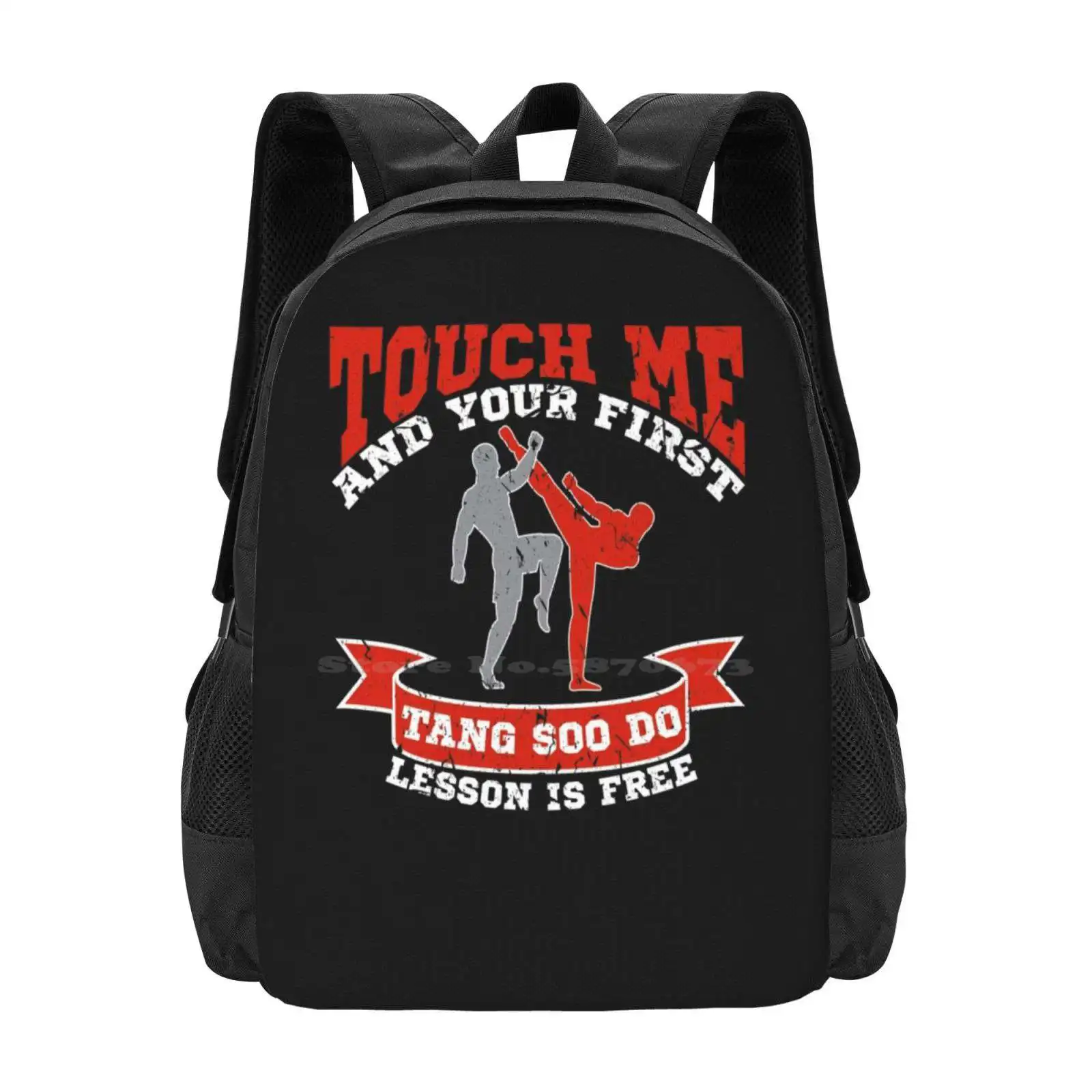 Touch Me And Your First Tang Soo Do Lesson Martial Arts Dojo Hot Sale Schoolbag Backpack Fashion Bags Martial Arts Karate Tae