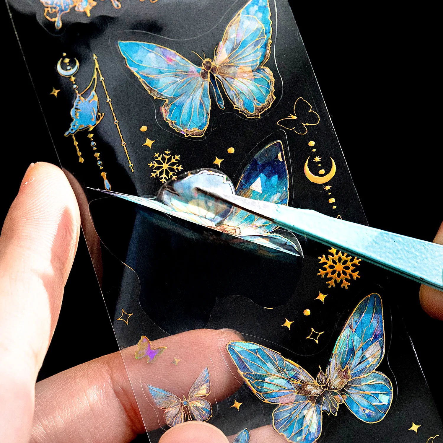 1 roll Vintage unbounded butterfly PET tape European hand tent DIY decorative collage base material paste Junk Journal Supplies