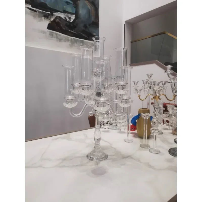 

European crystal candlestick, crystal wedding candlestick, household romantic candlelight, dinner table lamp, Nordic decorative