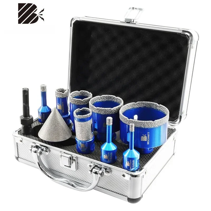 Kit de forets diamantés BRSCHNITT, filetage M14, pour percer le carrelage, la céramique, le marbre, le granit, scie-cloche, foret à carottage