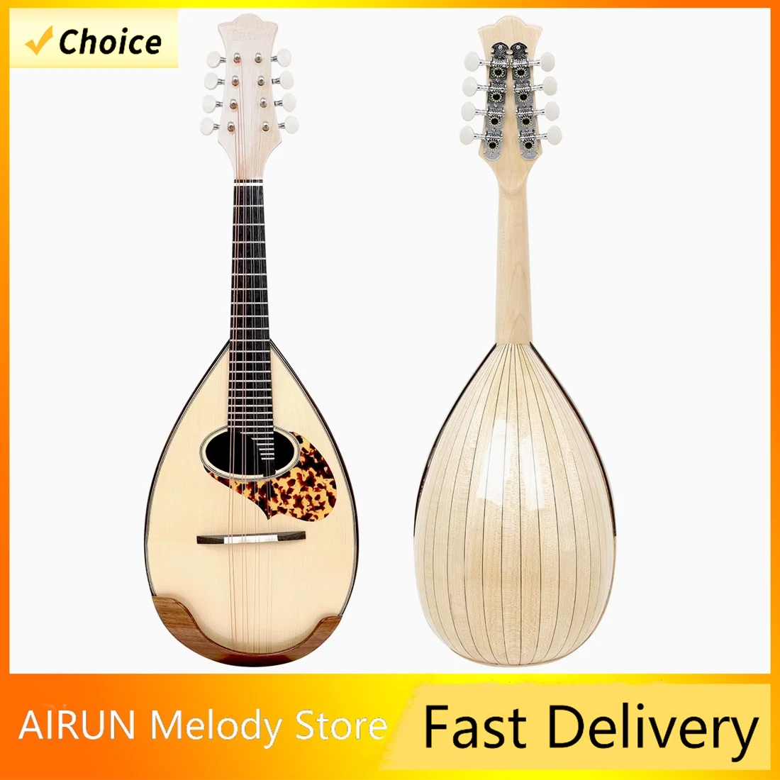 

IRIN Mandolin Japanese Maple Bowl-Back Mandolin Wooden Shell Guitar Professional Performance Plucked Stringed Musical Instrument