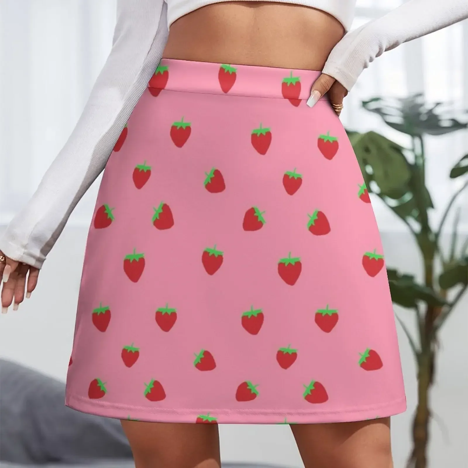 strawberry Mini Skirt 90s vintage clothes Woman skirts