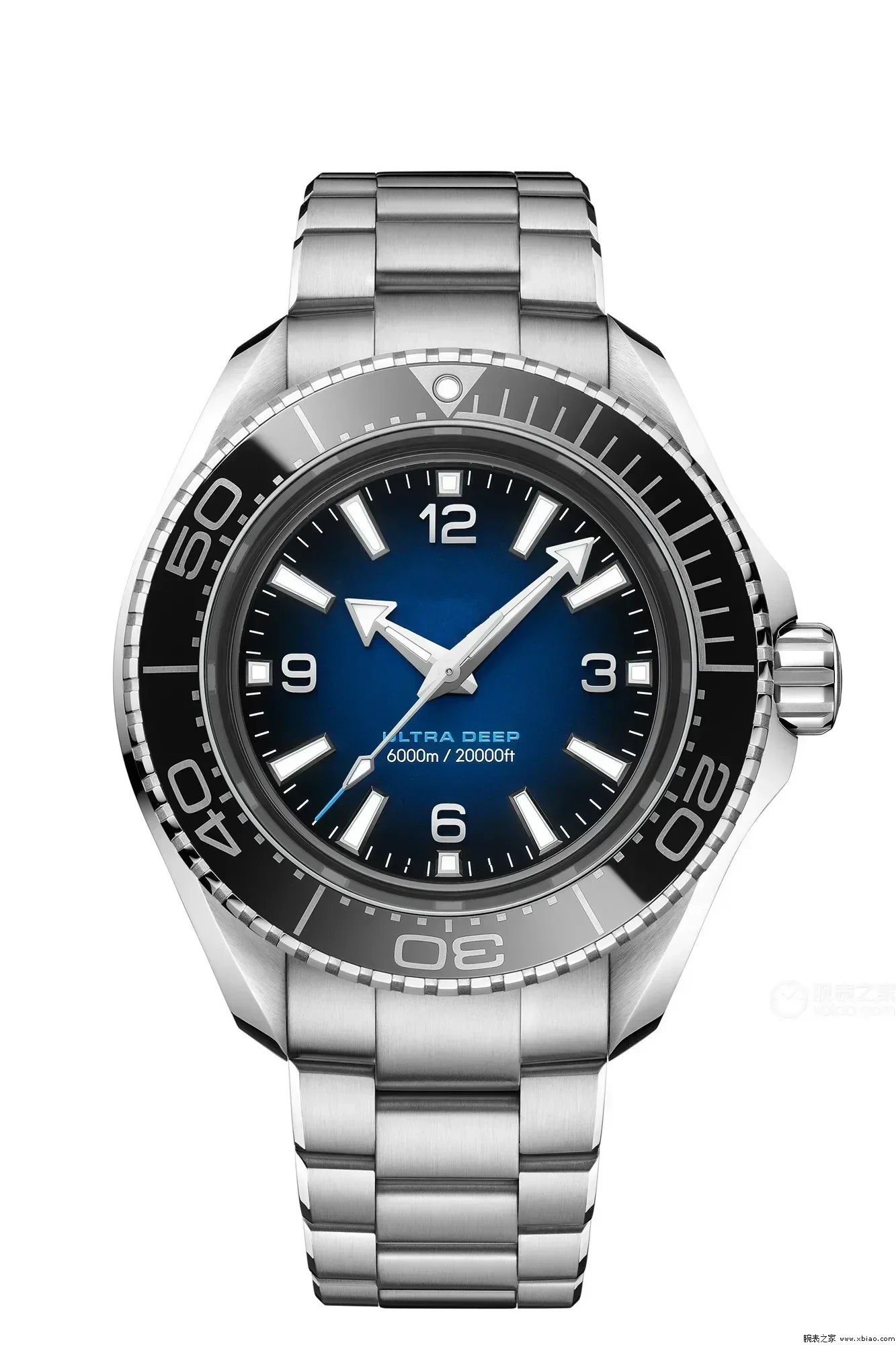 2023 New Mens Automatic Mechanical Watch Stainless Steel Blue Black Ceramic Bezel Sapphire Ultra Deep Wristwatch 45mm