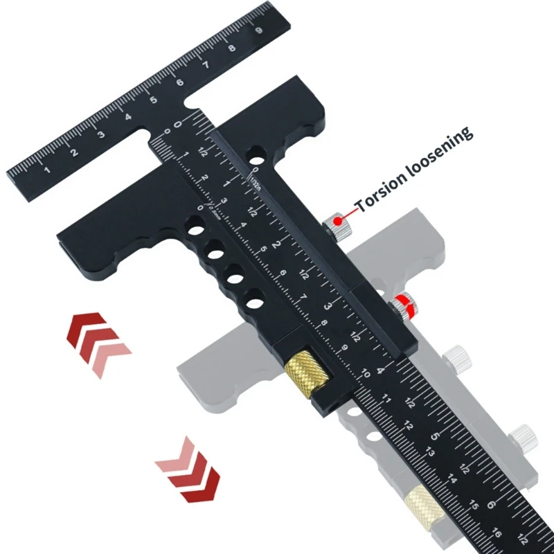 

T Ruler Carpentry Scriber Woodworking Marking Gauge Measurement Tool Sliding Scribing Ruler Professional Scriber Gauge L21C