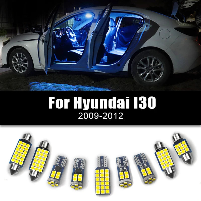 

Error Free 12V Kit Car LED Bulbs For Hyundai I30 2009 2010 2011 2012 FD Auto Interior Dome Reading Lamp Trunk Light Accessories