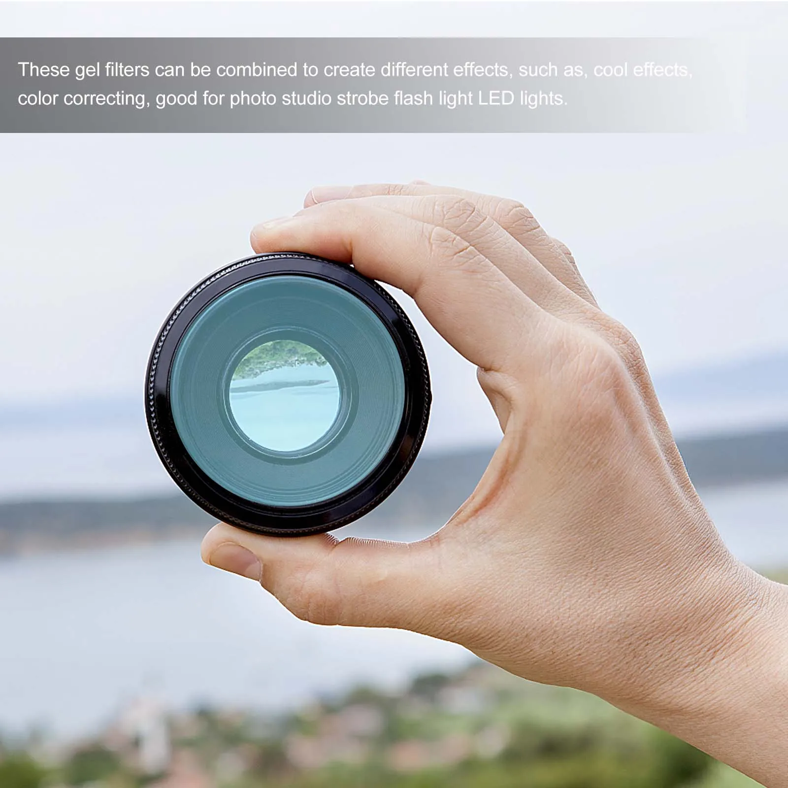 

10pcs Sunset Ambient Light Film Color Filter for Camera 66mm Transparent Studio Lighting Effect Portable Spot