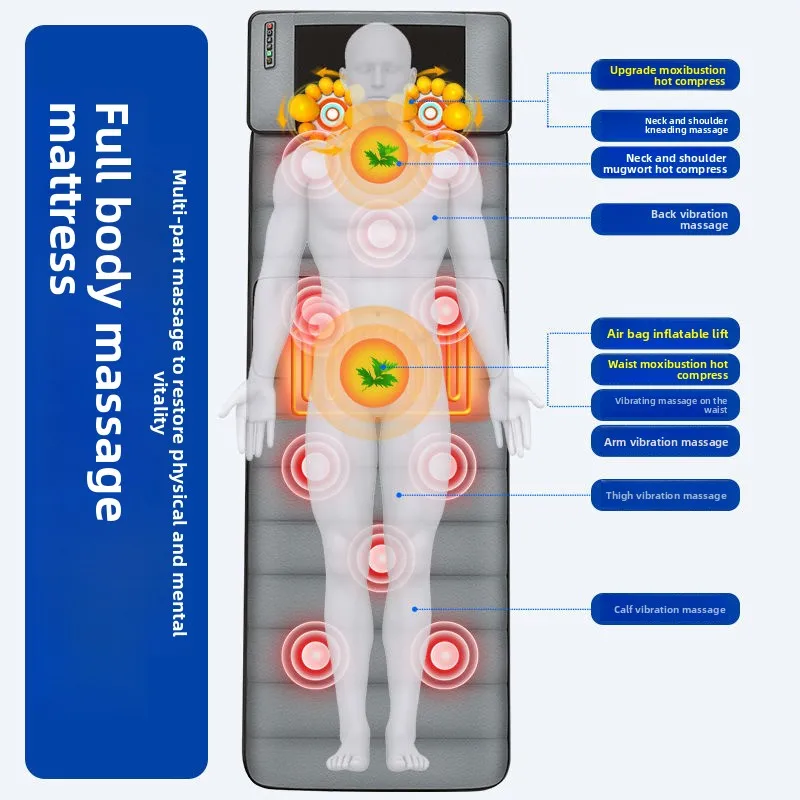 Full body massage mattress smart automatic kneading massager for the neck waist and back multi-functional electric heating pad