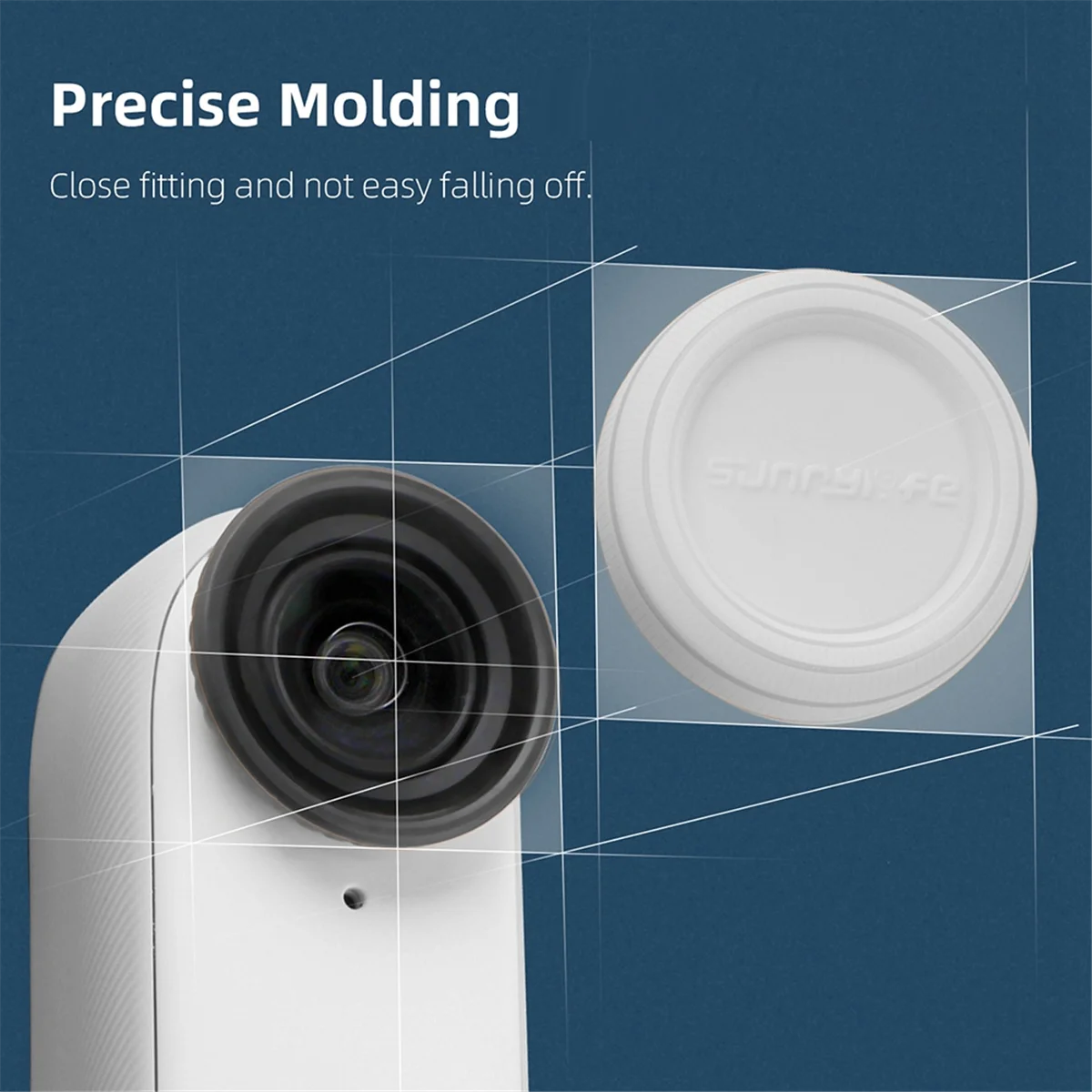 SUNNYLIFE 2 szt. Osłona obiektywu aparatu dla Insta360 GO 3S silikonowa osłona obiektywu pyłoszczelna, odporna na zarysowania osłona ochronnaJAS