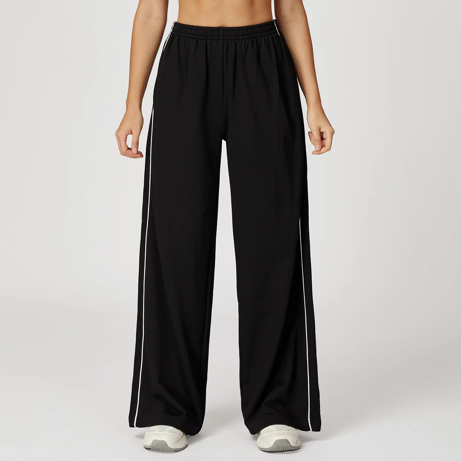Women Color Blocking Sports Sweatpants Yoga Pants Loose High Waisted Straight Leg Sweatpants With Pockets Outdoor Fitness Pants