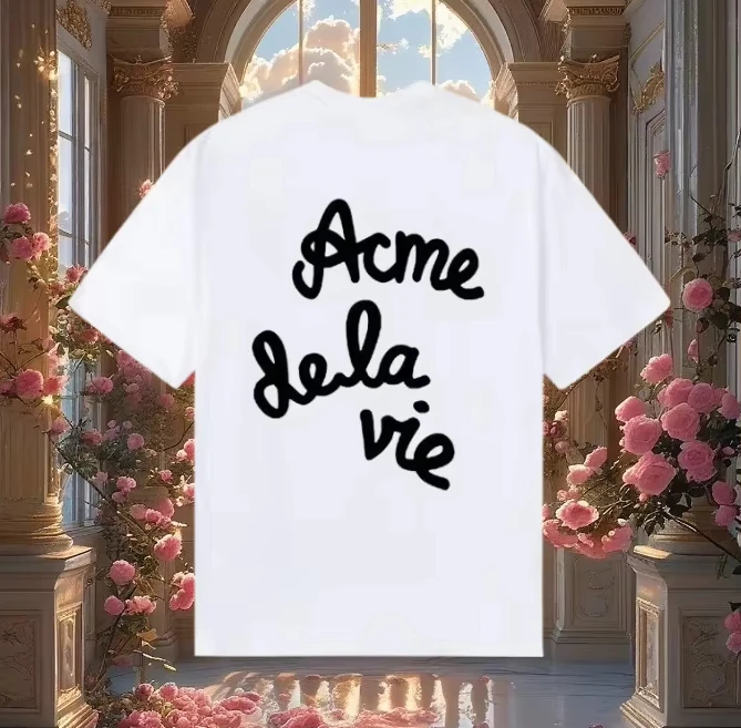

2025 Summer New Trendy Brand Korean Loose Cotton Short-sleeved T-shirt Letter Printing Trend Fashion Versatile Men and Women