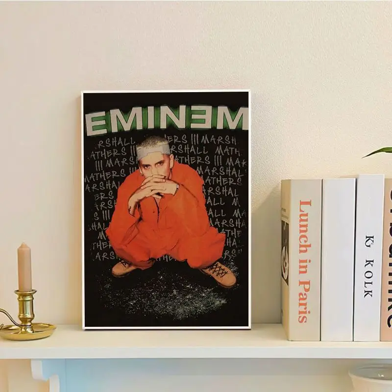 8 Mil Eminem Hip Hop Rapper Classic Vintage Posters Kraft Paper Prints And Posters Aesthetic Art Wall Painting