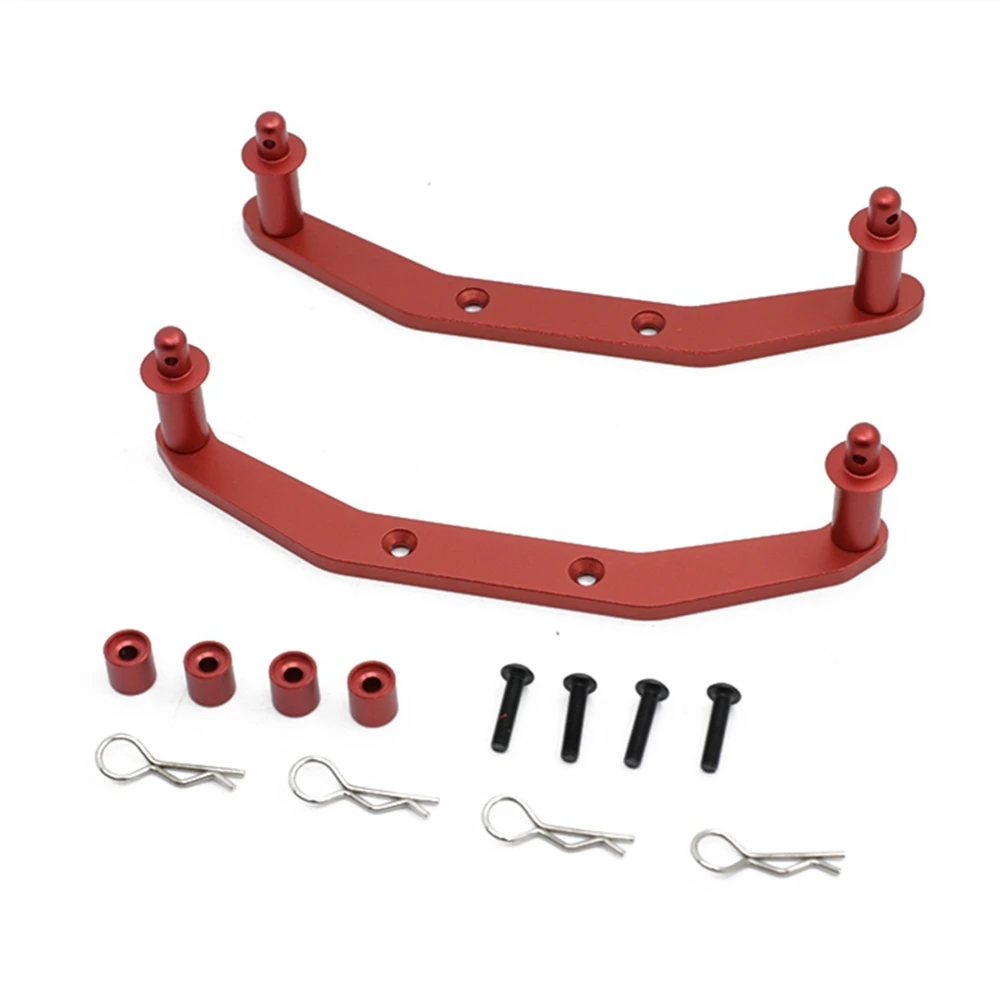 Metal Front & Rear Body Mounts with Body Posts for 1/10 Traxxas Slash 4X4 4WD RC Car Upgrade Parts Accessories,Red