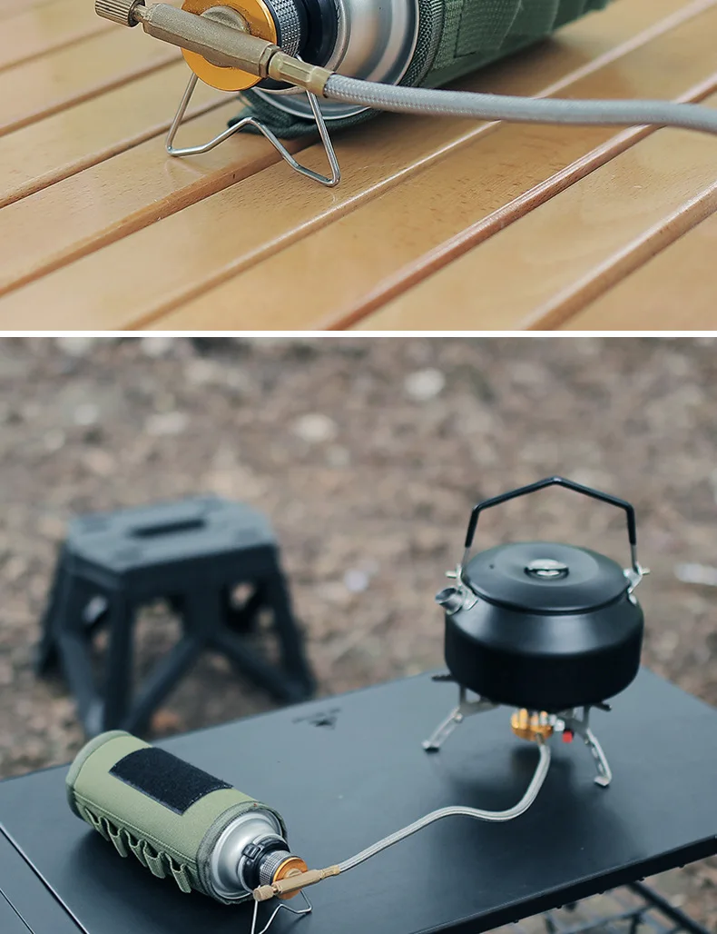Butan Adapter Mit Halterung Outdoor Butan Gas Umwandlung Joint Camping Herd Adapter Schraube Ventil Ausgang Düse Flasche Adapter – Detail 13