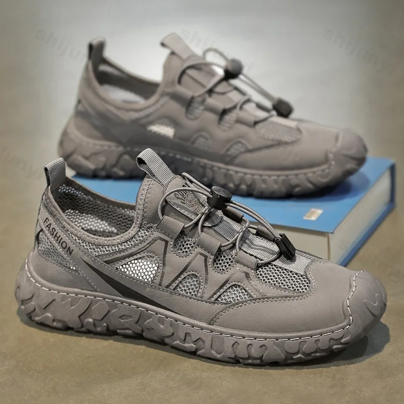 

Летние мужские повседневные кроссовки, дышащие сетчатые кроссовки 2025 года, уличные спортивные кроссовки, модные удобные мужские прогулочные туфли с отверстиями