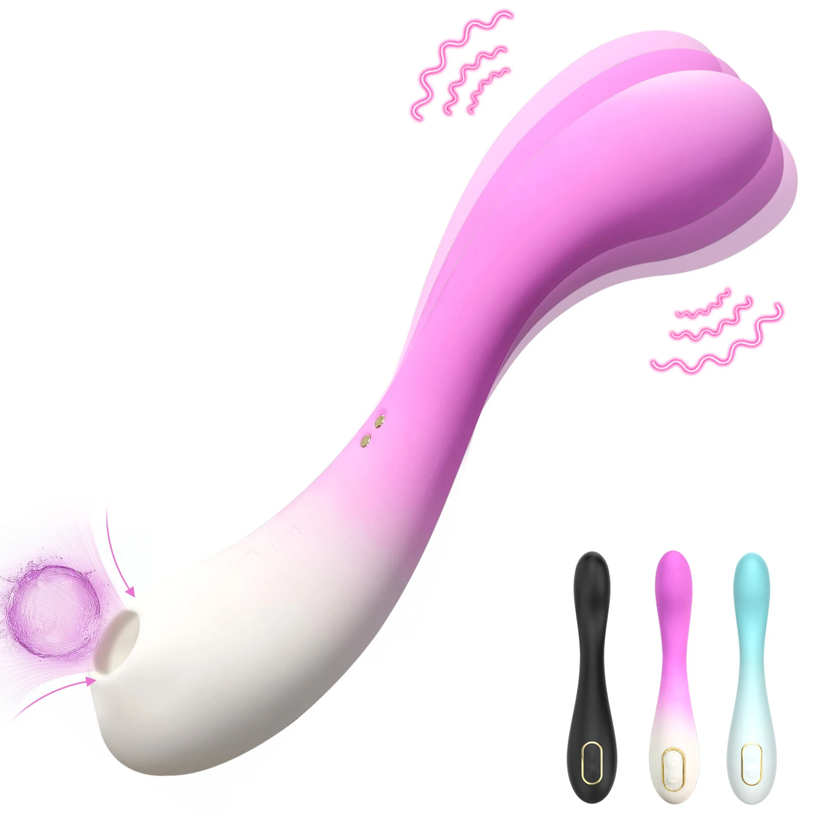 2-in-1 Powerful G-Spot Suck Vibrator Clitoris Vibrator Vagina Stimulator Massager Vibrating Dildo Women Adult Erotic Sex Toys