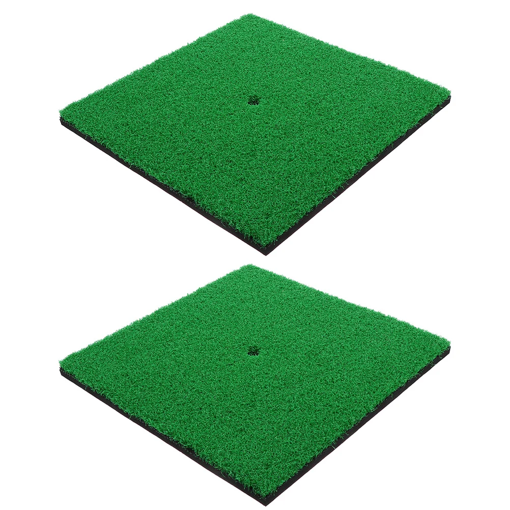 

2pcs Golf Portable Lightweight Turf For Home Backyard Practice Golf Training Aid Golfs Hitting Mat Green Grass Mat