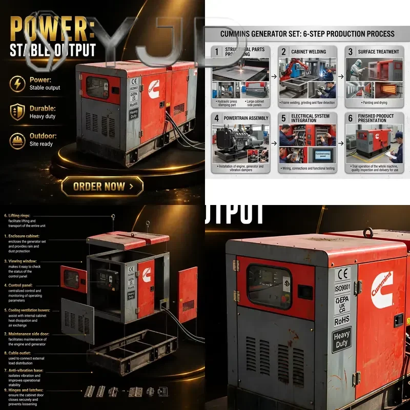 CE EPA Generator 150 Kva Dynamo Motor 220V 80Kw 3 Phase Alternator Silent Type Open Frame Leroy Somer DC 200A