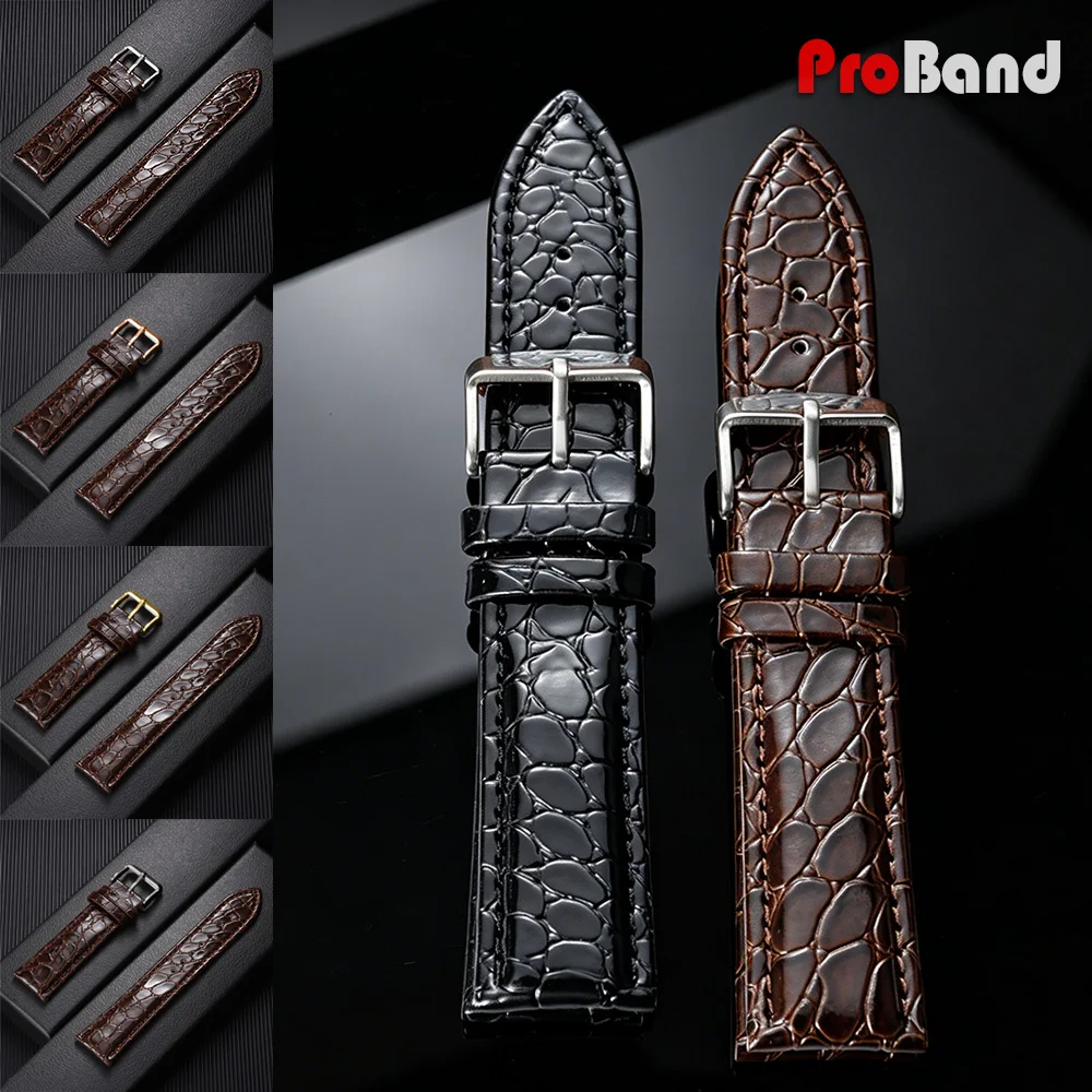 

Crocodile Skin Soft Watch Strap Leather Watchband 12/14/16/18/19/20/22mm Gold Buckle Bracelet Men Wrist Band for Seiko for Omage
