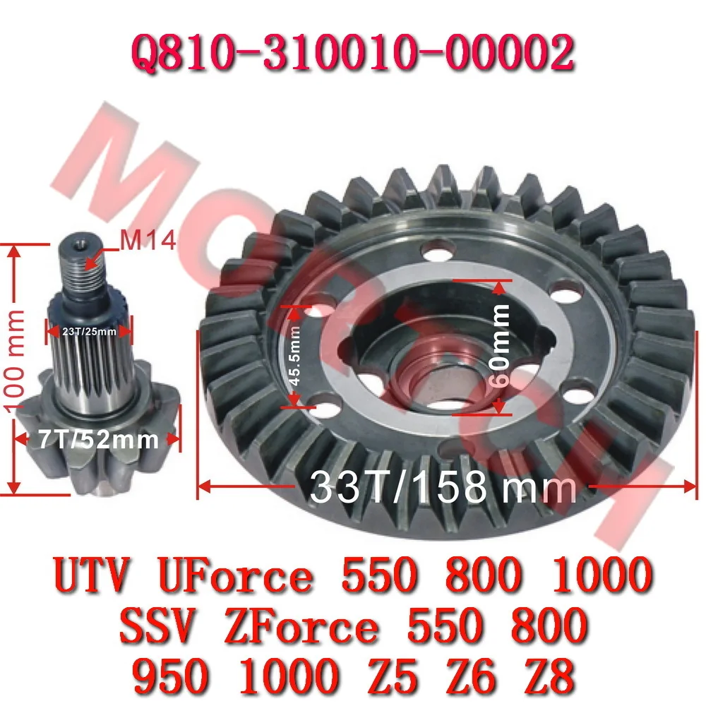 

Front Gear Case Bevel Gear Assy Q810-310010-00002 For CFMoto SSV ZForce 1000EX 950 1000 Sport 500 800 Trail 550EX Z6 CF1000US-2