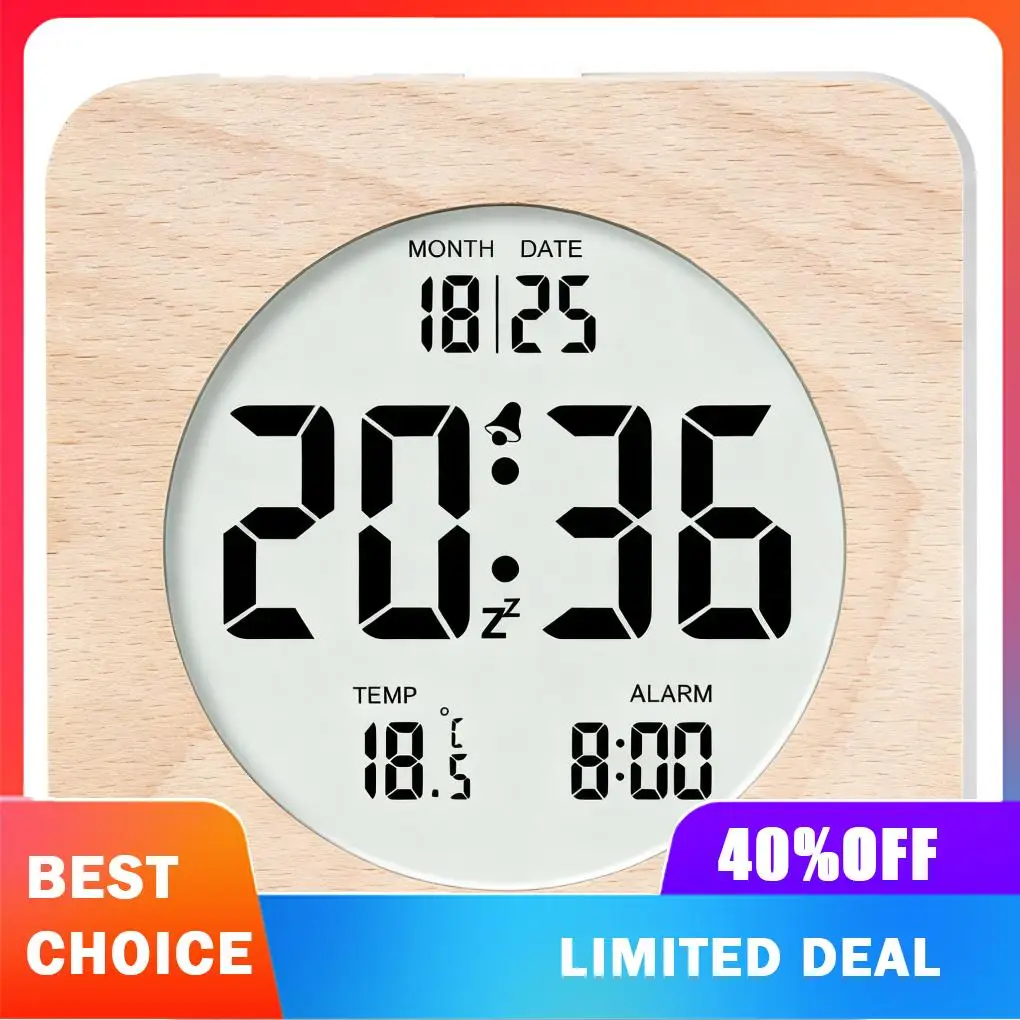 Wooden Digital Clock And Alarm Clocks For Bedroo Exceptionally Designed Functional Piece Bright