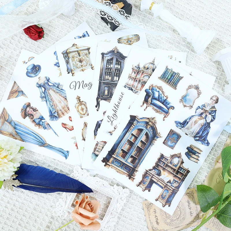

20 шт./компл., винтажный замок, персонаж, цветок, пейзаж, наклейка, книга, креативный DIY журнал, материал, коллаж, скрапбук, канцелярские принадлежности