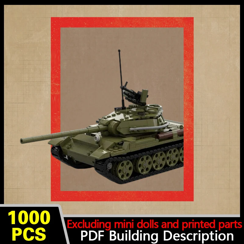 T-54 Military Medium Tank Model MOC Building Bricks War Equipment Modular Technology Gifts Holiday Assemble Children Toys Suit