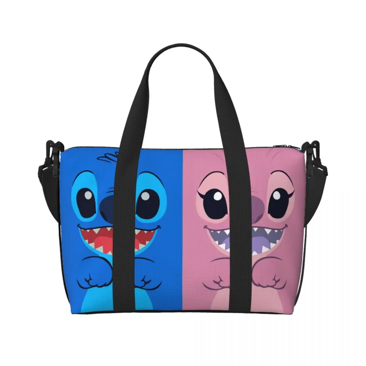 

Custom Funny Stitchs Adventure Anime Tote Bag Women Large Capacity Gym Beach Shoulder Travel Bag