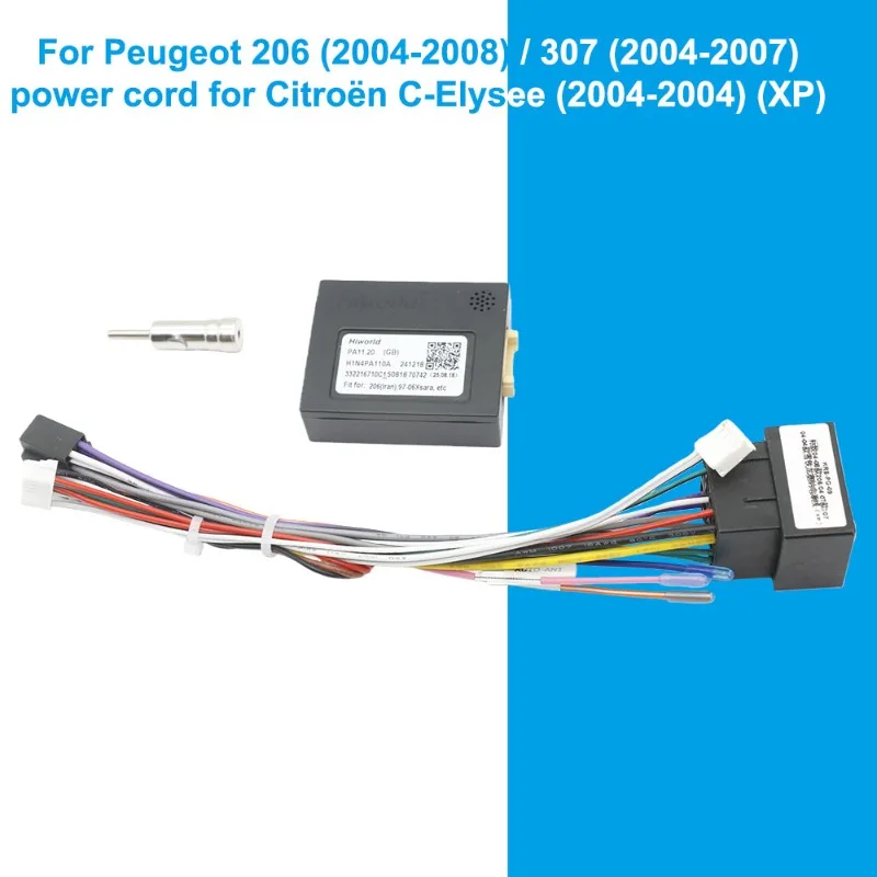 Car Fascia Audio Car Canbus Cable For Peugeot 206 (2004-2008) / 307 (2004-2007)  power cord for Citroën C-Elysee (2004-2004)