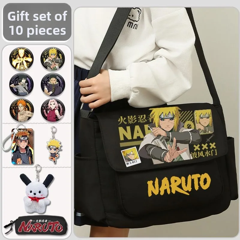

New Naruto Uchiha Sasuke Anime Co Branded Shoulder bag commuter and student schoolbag boys Outdoor Gift Male and Female Student
