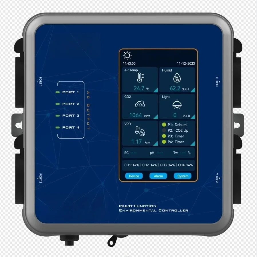 

CO2 Temperature Humidity Light Environmental Controller For Tent
