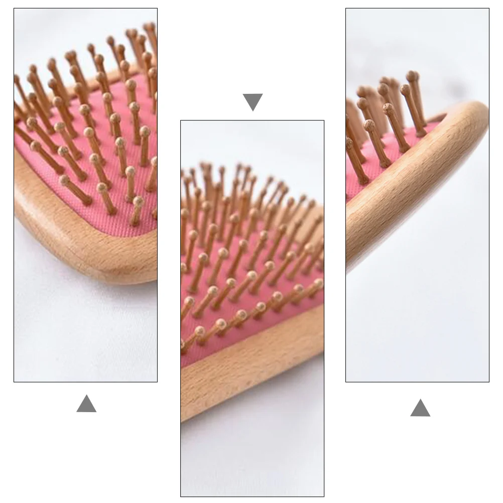 

Minkissy Bamboo Comb for Women Scalp Massage Brush Thick Hair Detangling Wooden Hairbrush Home Silicone Product