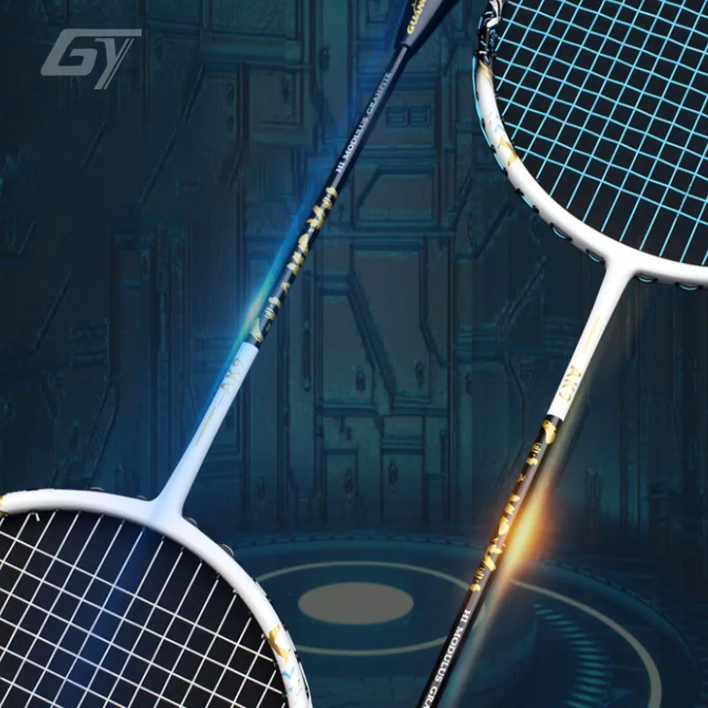 GY-Full Carbon Badminton Racket, Offensive Attack Type, 4U, 30lb, Single Racquet, Solid Rod, 6.8mm Grip G4, New Come, G3