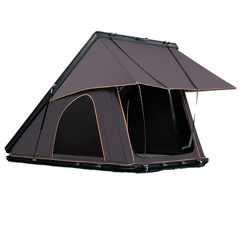 High Quality Compact Triangular Aluminum Car Rooftop Tent, Oxford Fabric Waterproof Four Season Portable Camping Equipment