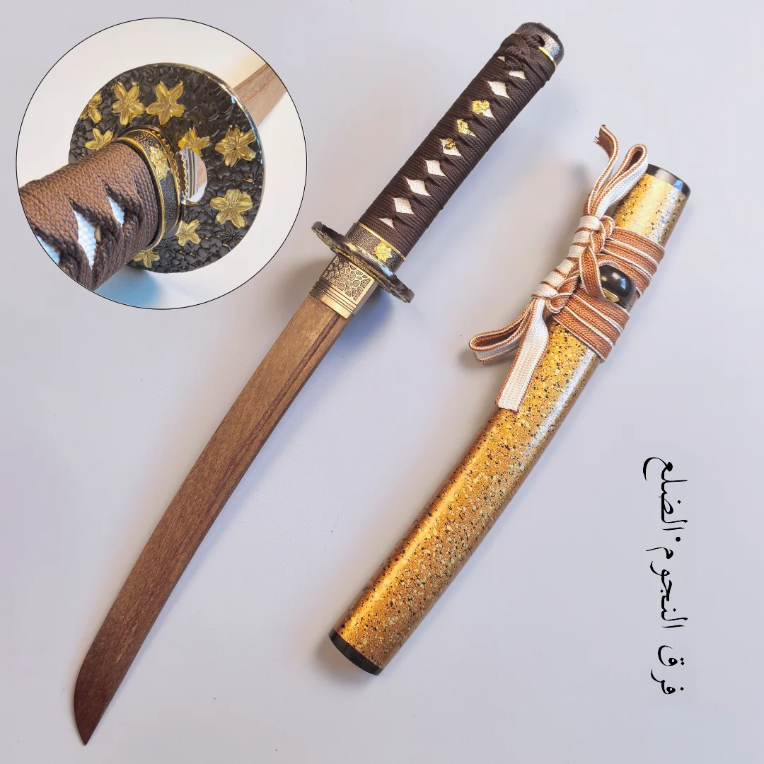 japanese-style-wooden-short-sword-with-sheath-martial-arts-performance-props-child-safety-practice-short-wooden-knife
