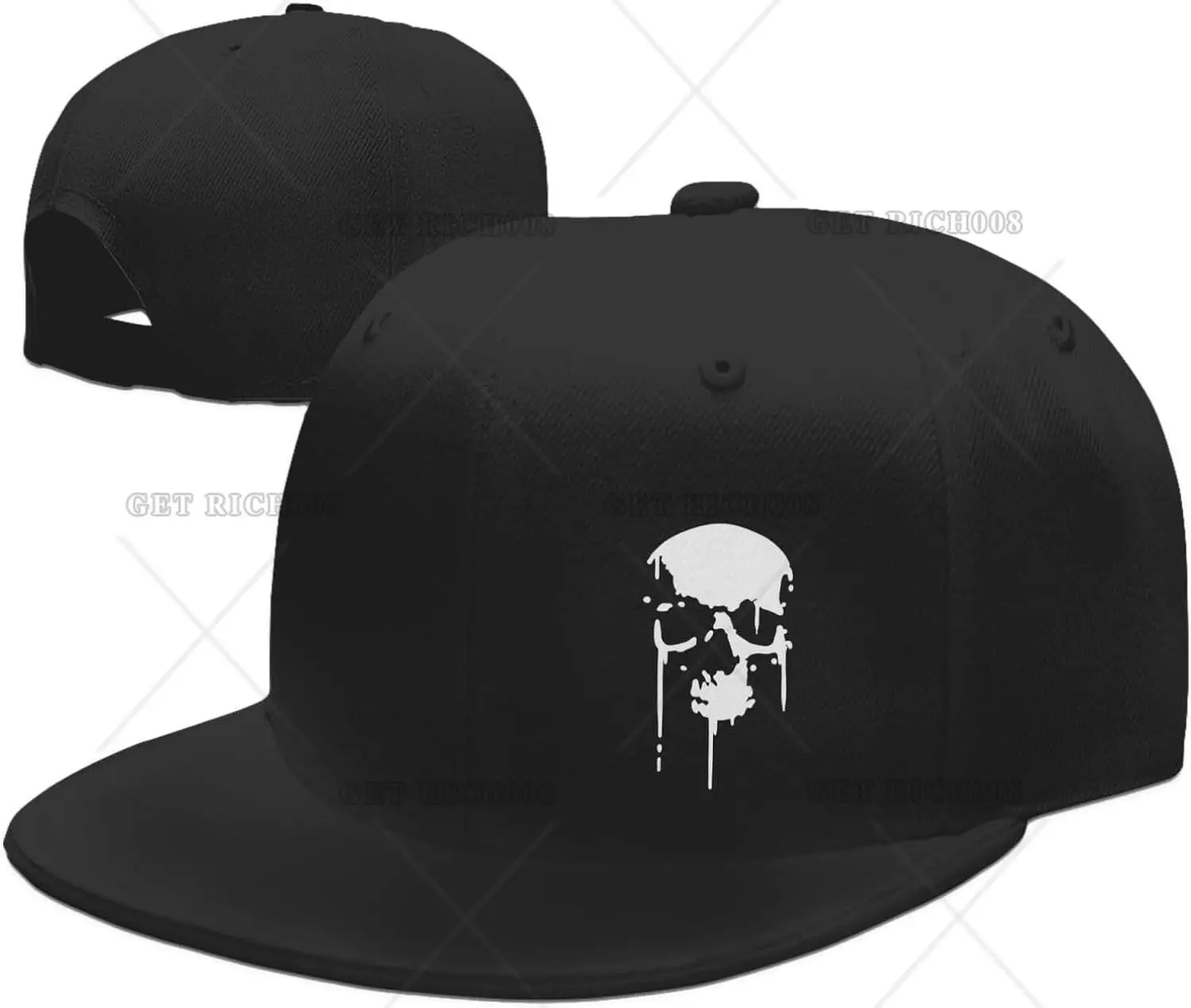 Cappello Snapback con teschio gotico per uomo divertente berretto da Baseball nero da donna cappello da papà regolabile cappello da camionista di moda per Halloween Look