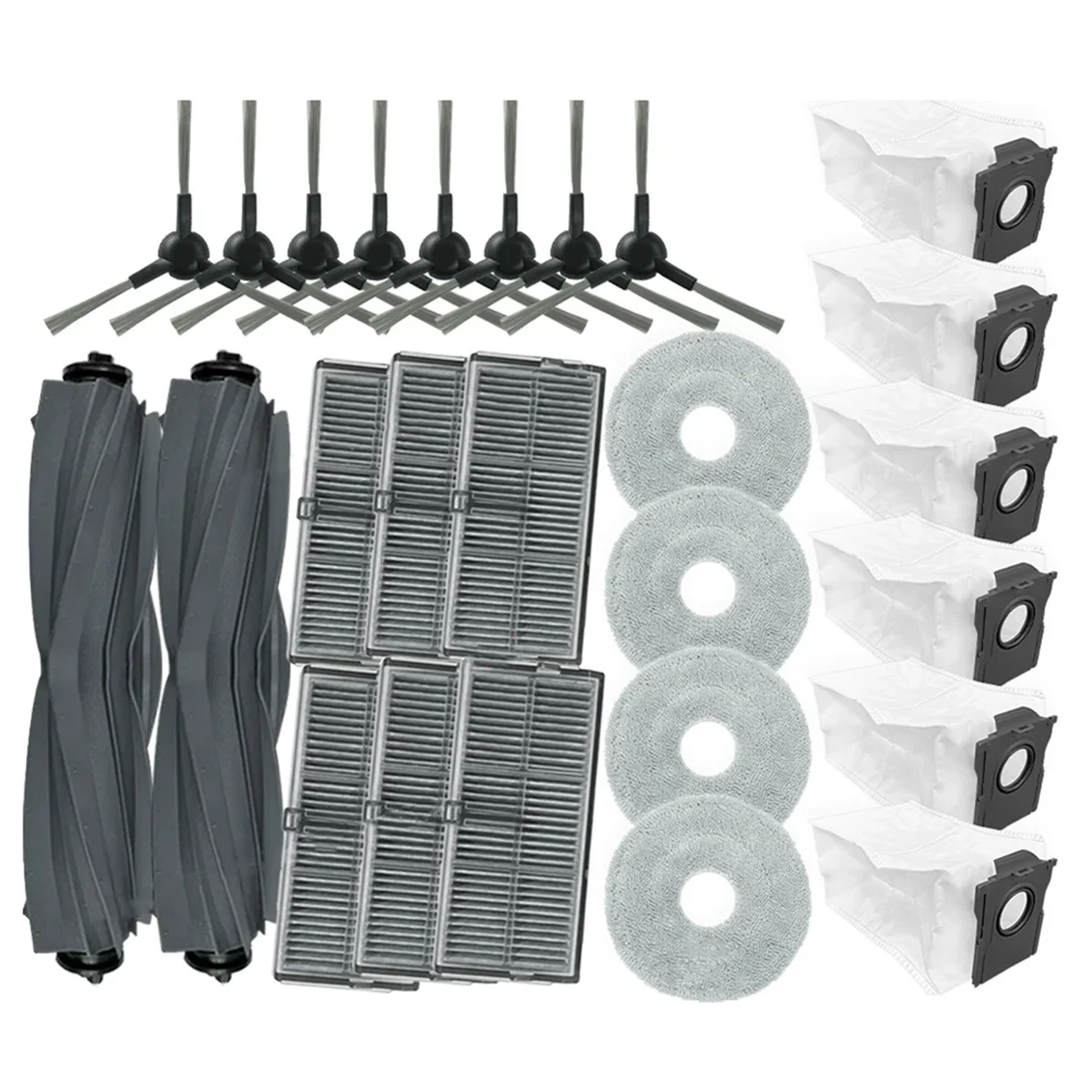 لـ Dreame L10s Ultra Gen 2، Dreame L30s Ultra أجزاء المكنسة الكهربائية فرشاة جانبية الأسطوانة الرئيسية فلتر Hepa ممسحة قماش أكياس الغبار N02R