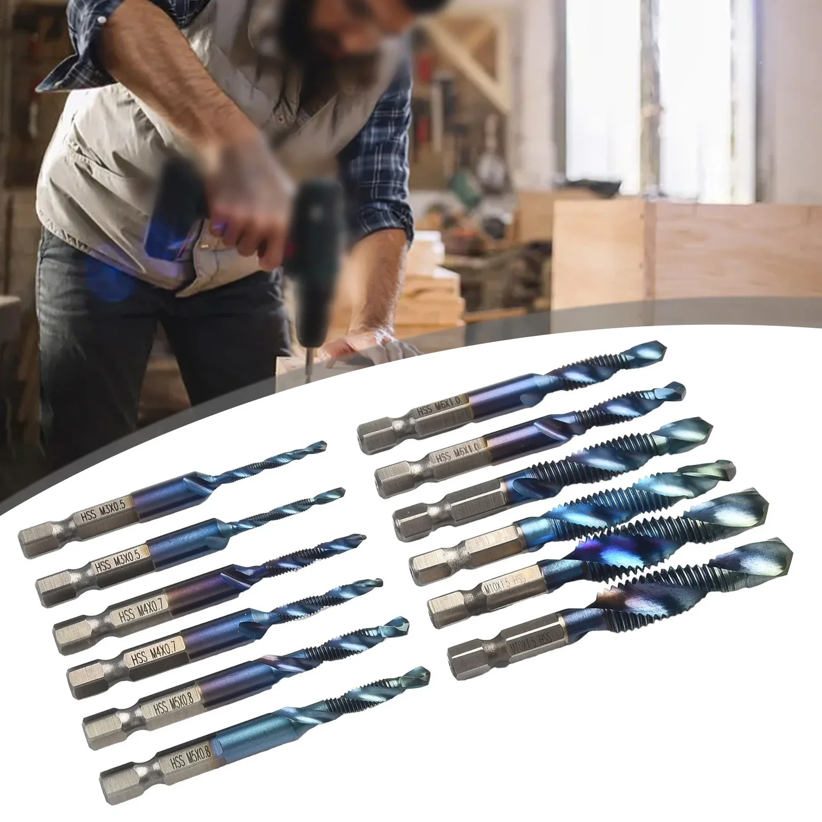 Composiet Boor Bit Tappen Boor Hex Schacht Boor Snel Verwisselen Hex Schacht Boor Set Voor Eenvoudige Compatibiliteit Met Elektrisch Gereedschap 12 Stuks