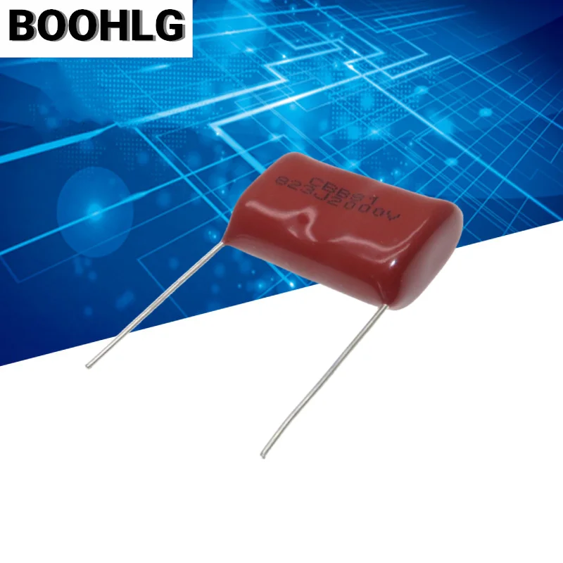 Capacitor de filme de polipropileno, distância do pé 24mm, CBB81 2KV 823J 0,082 UF 1600V 823J, CBB81, 5pcs, embalagem