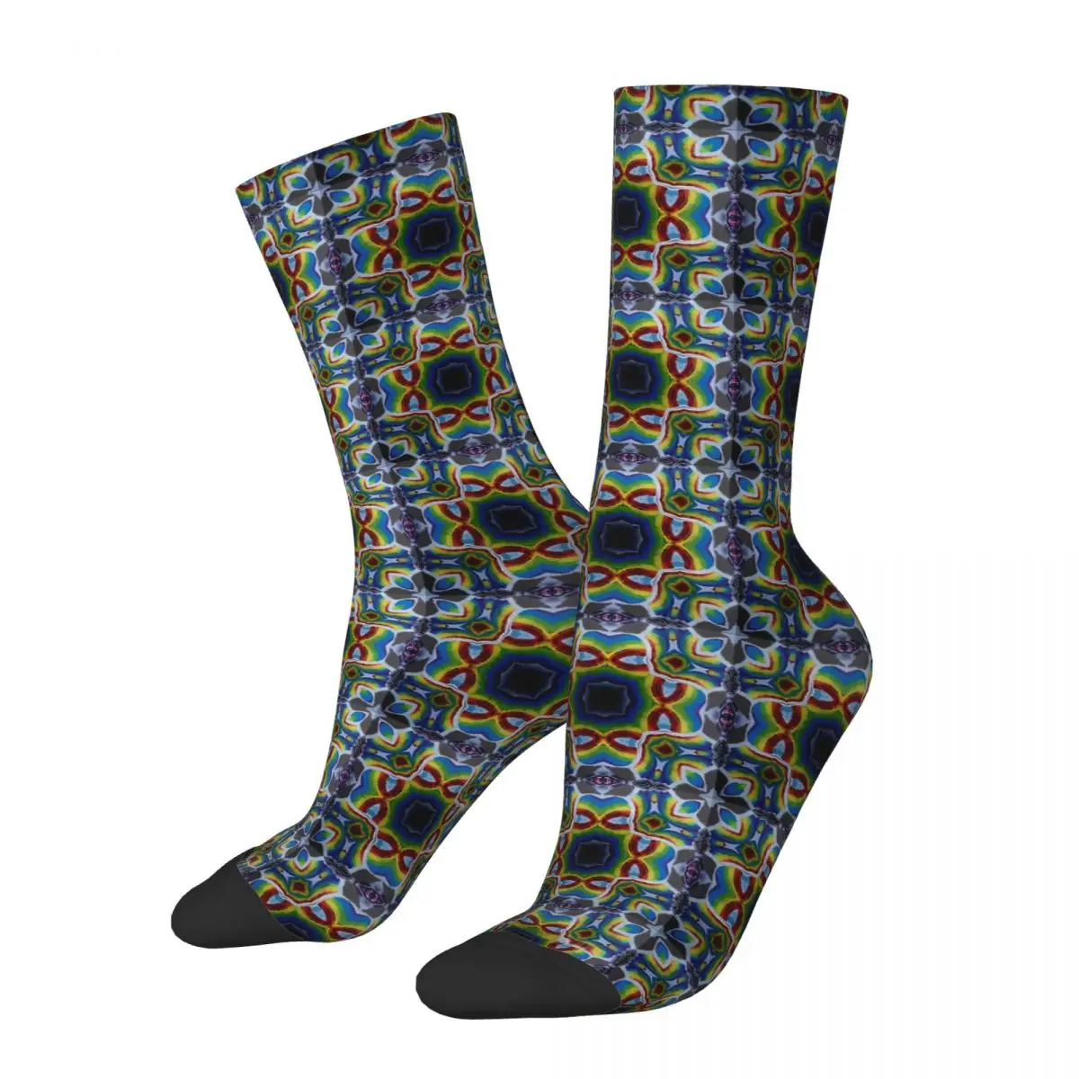 Geometric Pattern Sock Printed Man Polyester