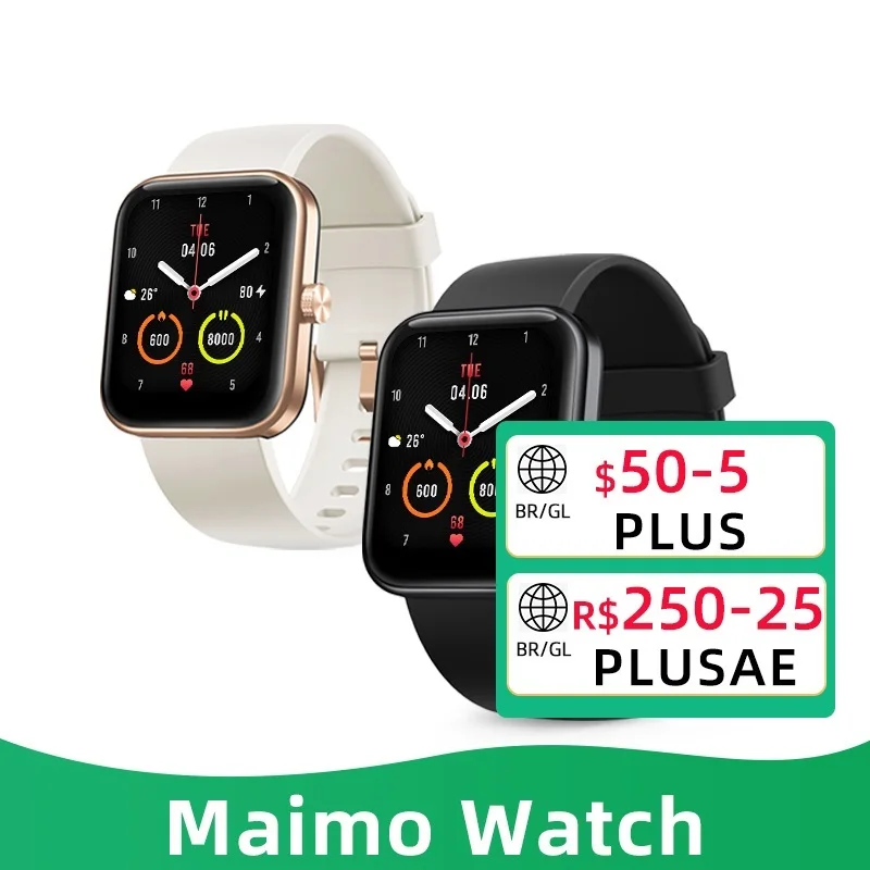 

New Global Version 70mai Maimo Watch Blood Oxygen Heart Rate 1.69" 5ATM Waterproof For Xiaomi Smartwatch Mi Band Women