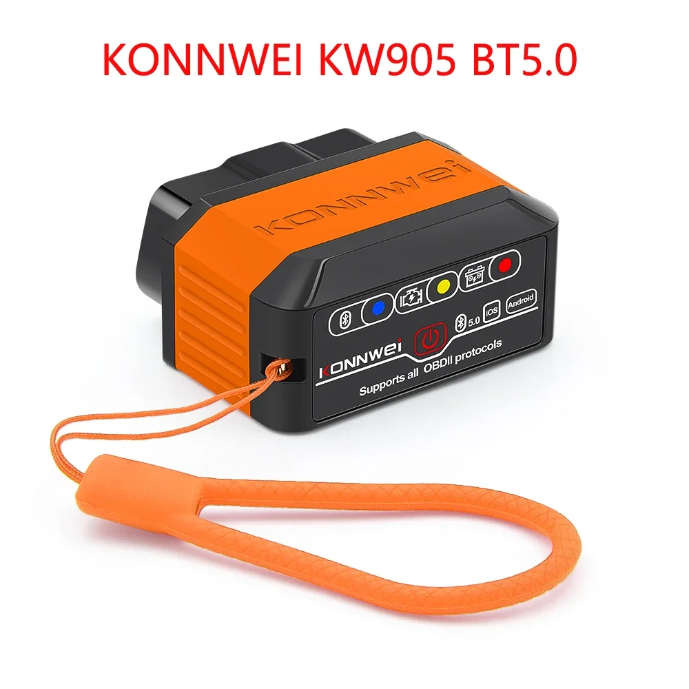 KONNWEI KW905 ELM327 V1.5 OBD2 Scanners Bluetooth 5.0 for Android/IOS ELM 327 OBD 2 Car Diagnostic Tool Code Reader