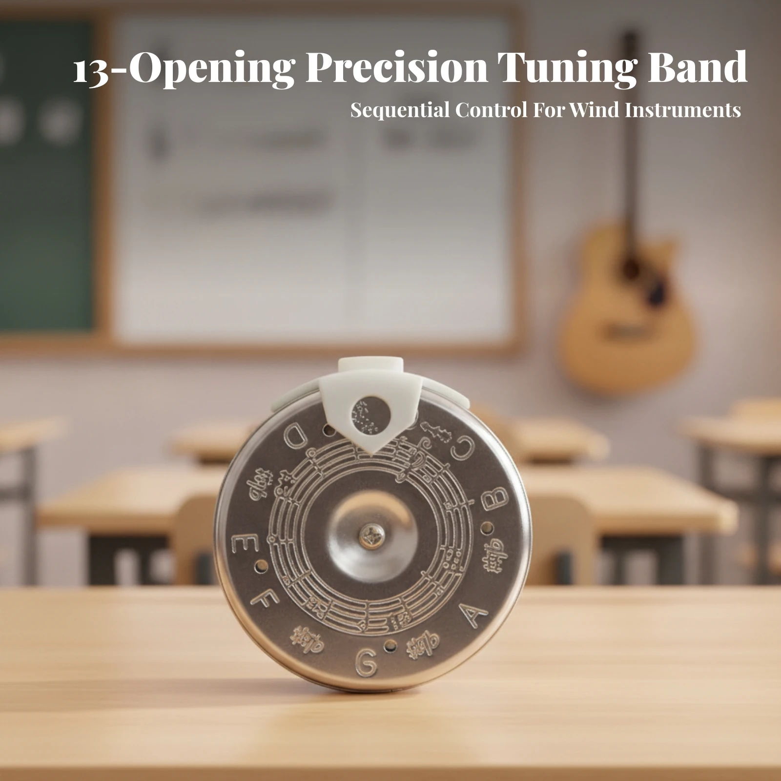 Circular Pitch Pipe with Mouthpiece Portable 13-Hole Pitch Pipe Tuner Compact Durable for Musicians, Rehearsals