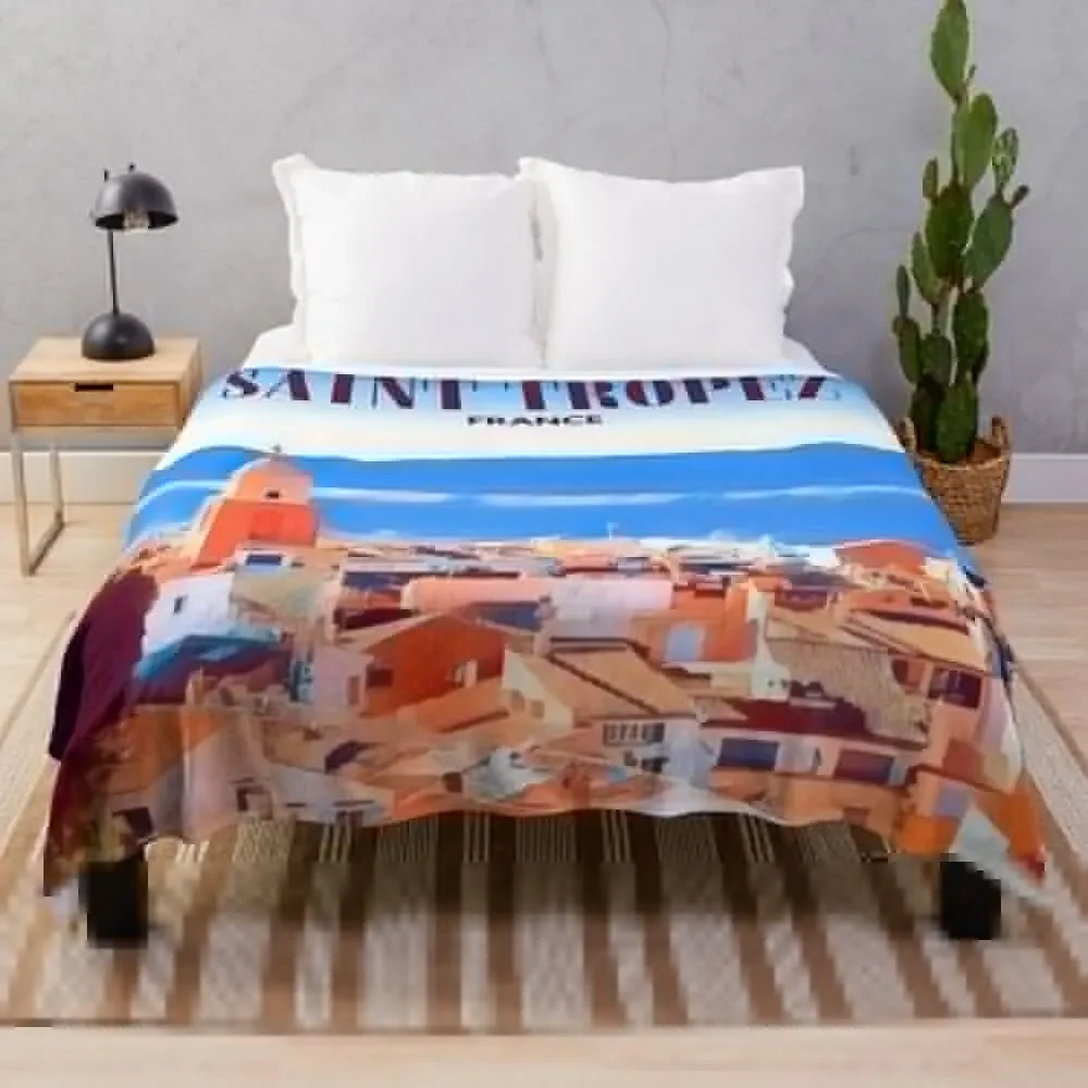 Saint Tropez Streets Throw Blanket decorative Stuffeds Blankets