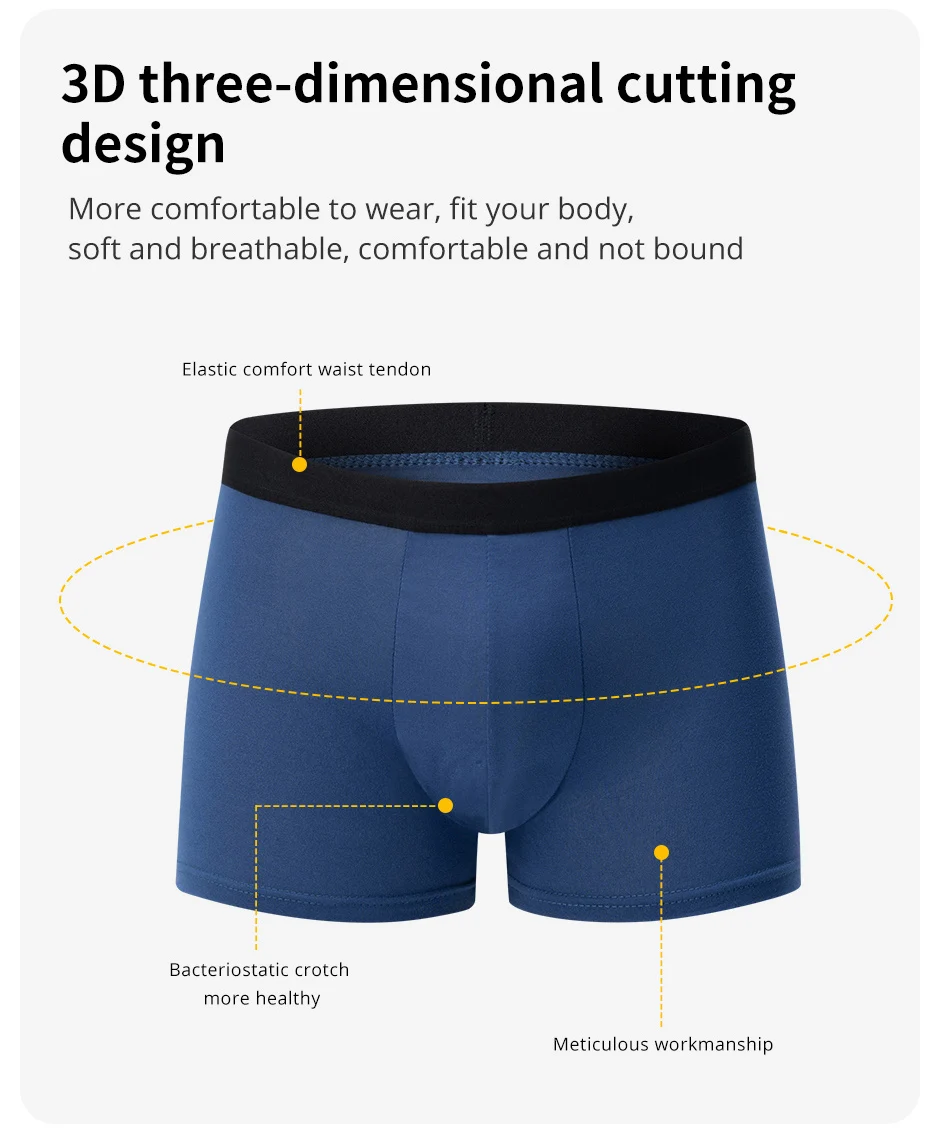 4/10-teiliges Set klassischer, modischer, einfarbiger Unterwäsche für Herren, bequem, Übergröße, schwarze Boxershorts für Teenager, Basisshorts – Detail 4
