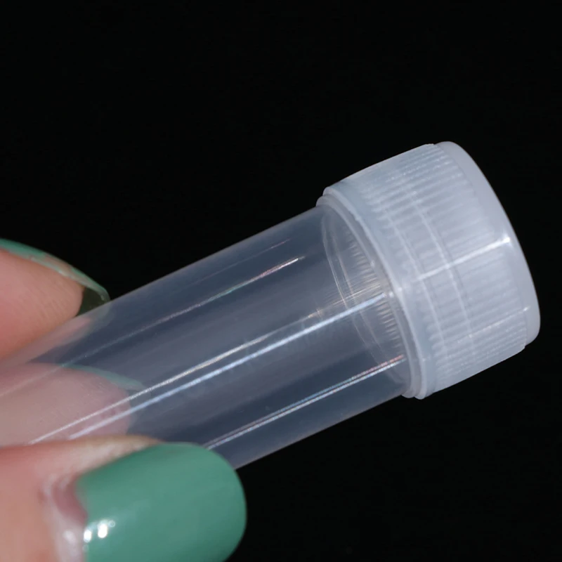 10Pcs 5ml Plastic Test Tubes Vials Sample Container Powder Craft Screw Cap Bottles for Office School Chemistry Supplies